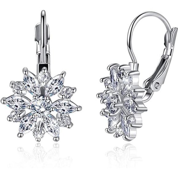 NEW Sparkling Bling Swarovski Crystal Rhinestone Snowflake Earrings + FR… - Picture 6 of 6